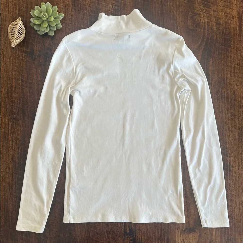 J. Crew | Perfect-fit Ivory Turtleneck with Rhinestone Buttons